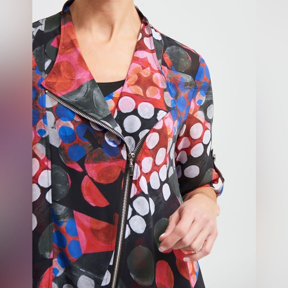 Joseph Ribkoff Chiffon Jacket Top - Picture 3 of 10